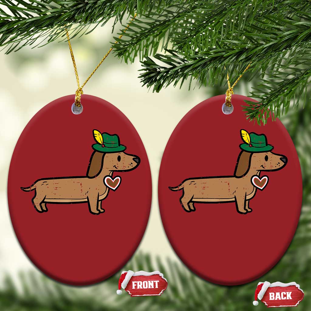 Oktoberfest Dachshund Christmas Ornament Cute Sausage Dog German Munich TS02