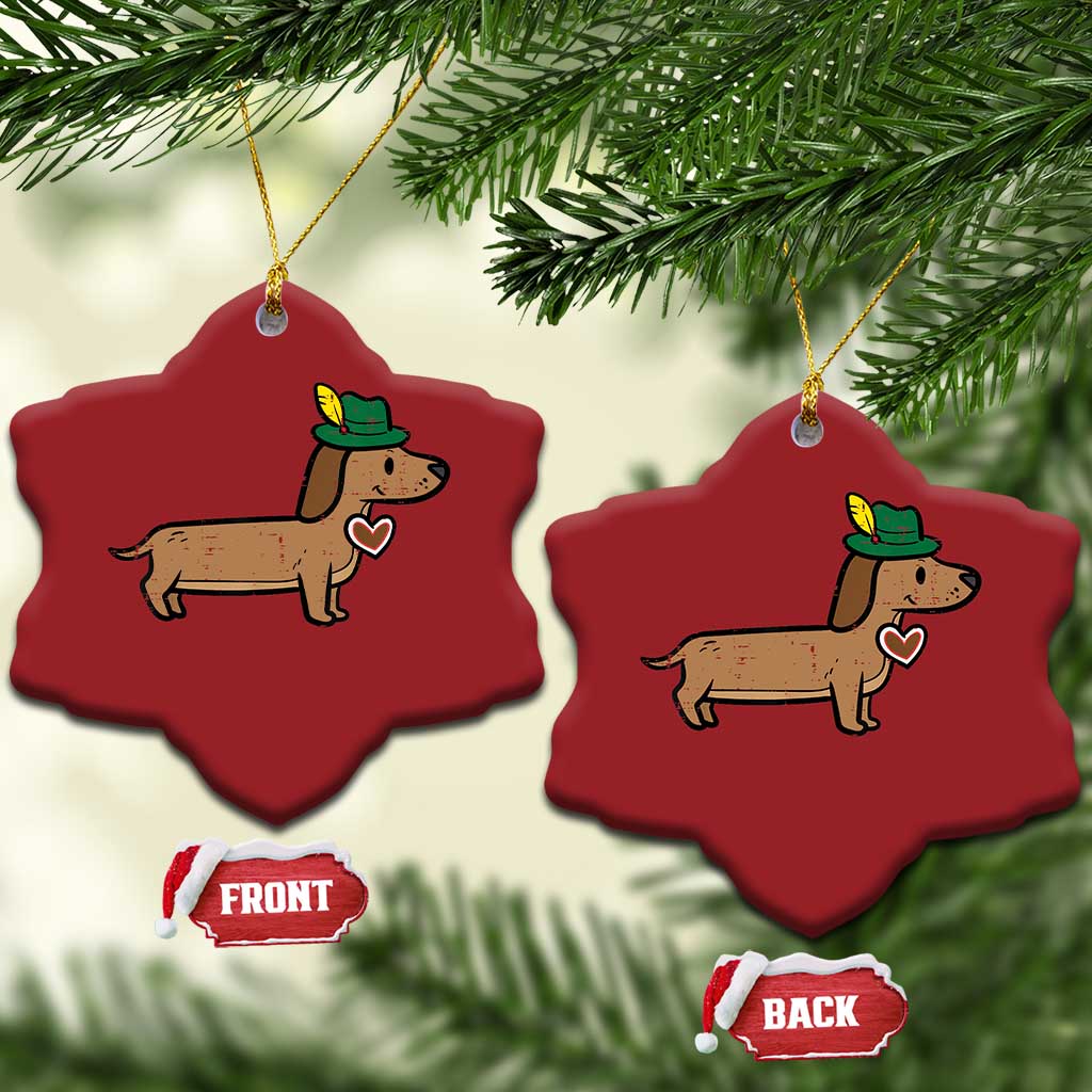 Oktoberfest Dachshund Christmas Ornament Cute Sausage Dog German Munich TS02
