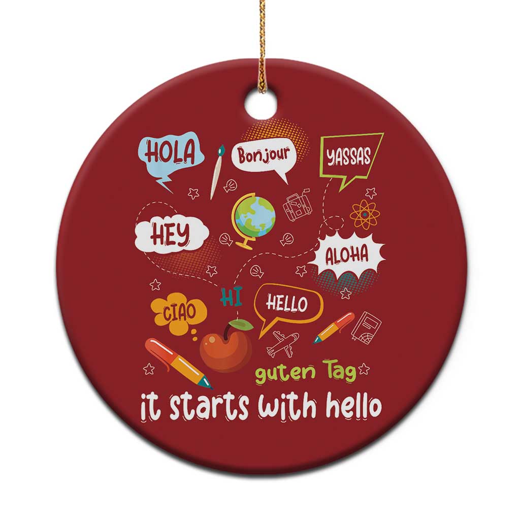 Inclusion Matters Christmas Ornament It Starts With Hello In Languages TS02