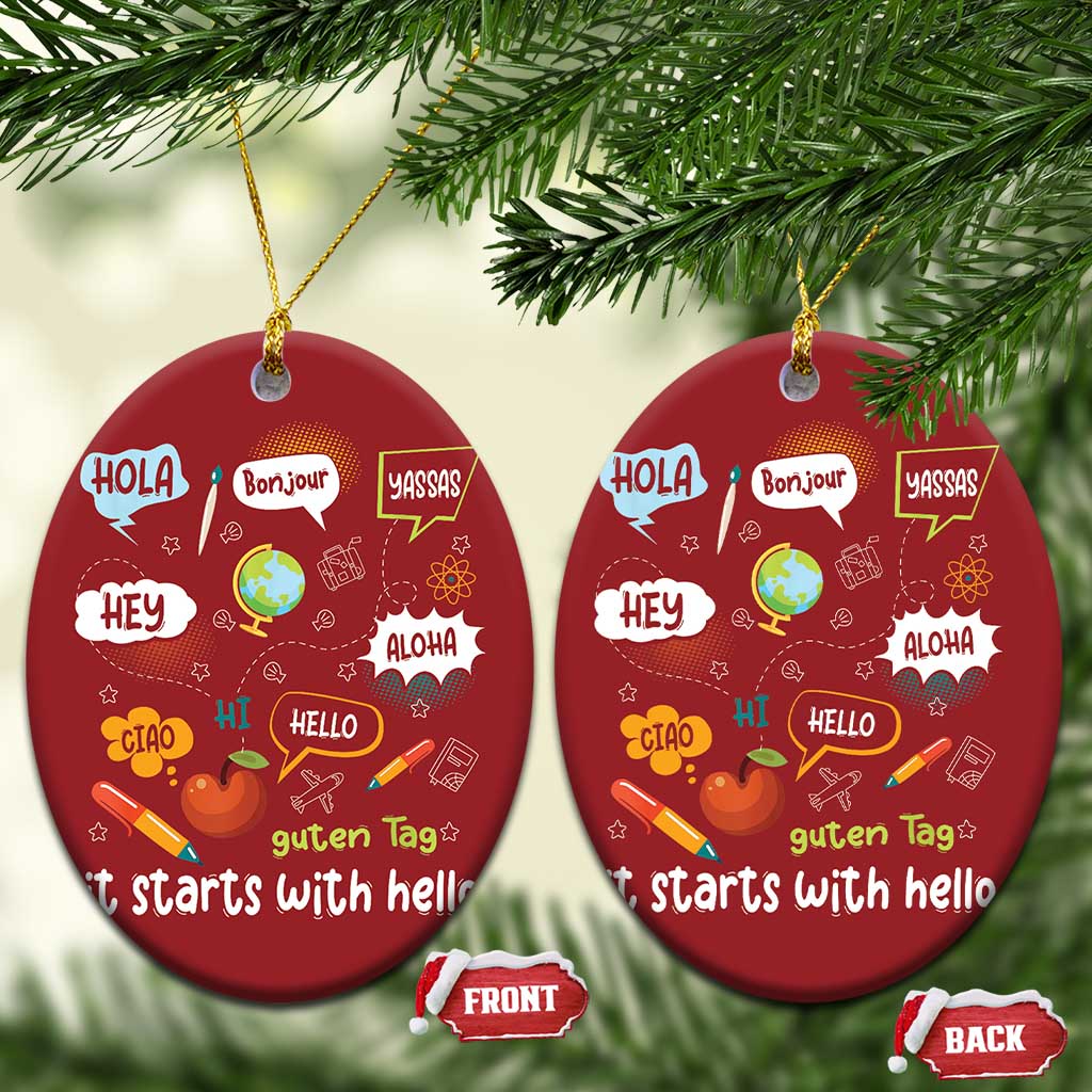 Inclusion Matters Christmas Ornament It Starts With Hello In Languages TS02