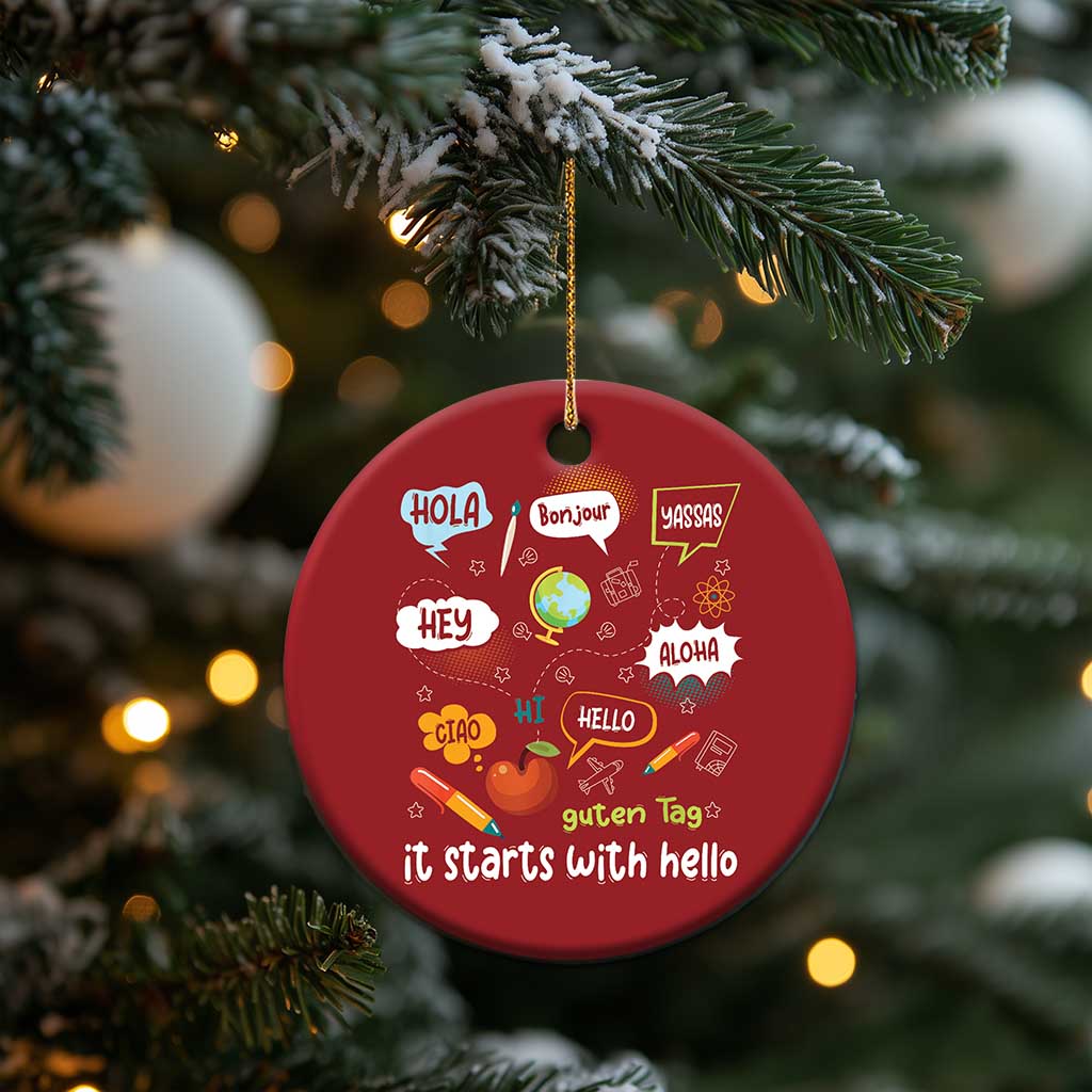 Inclusion Matters Christmas Ornament It Starts With Hello In Languages TS02