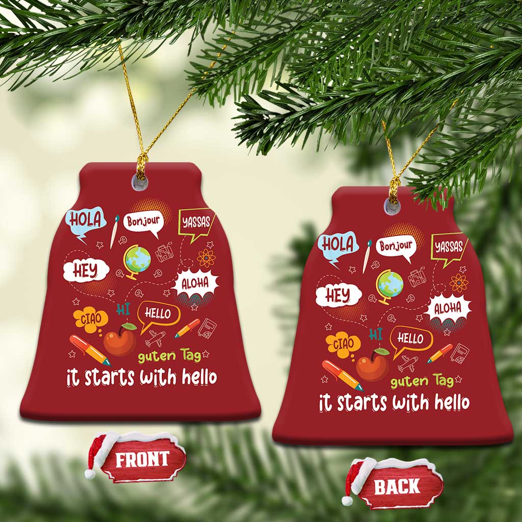 Inclusion Matters Christmas Ornament It Starts With Hello In Languages TS02