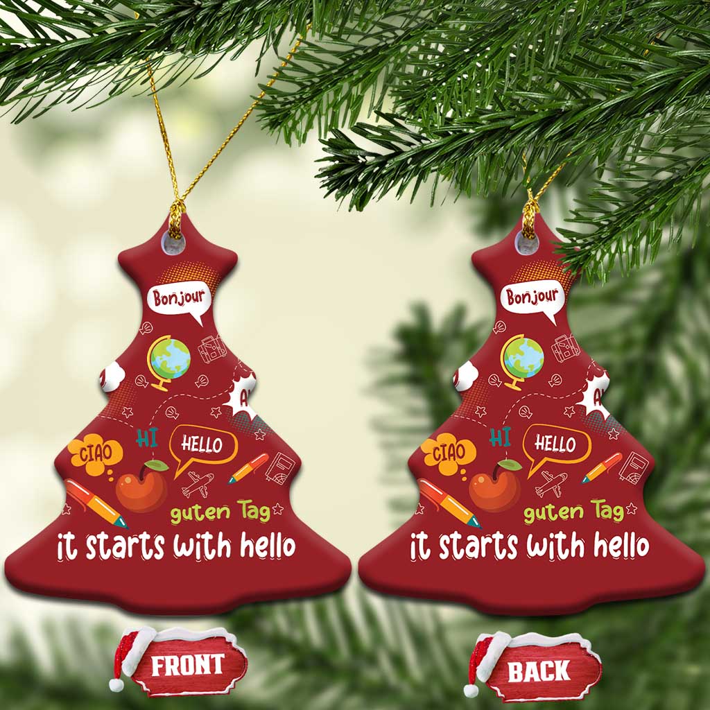 Inclusion Matters Christmas Ornament It Starts With Hello In Languages TS02