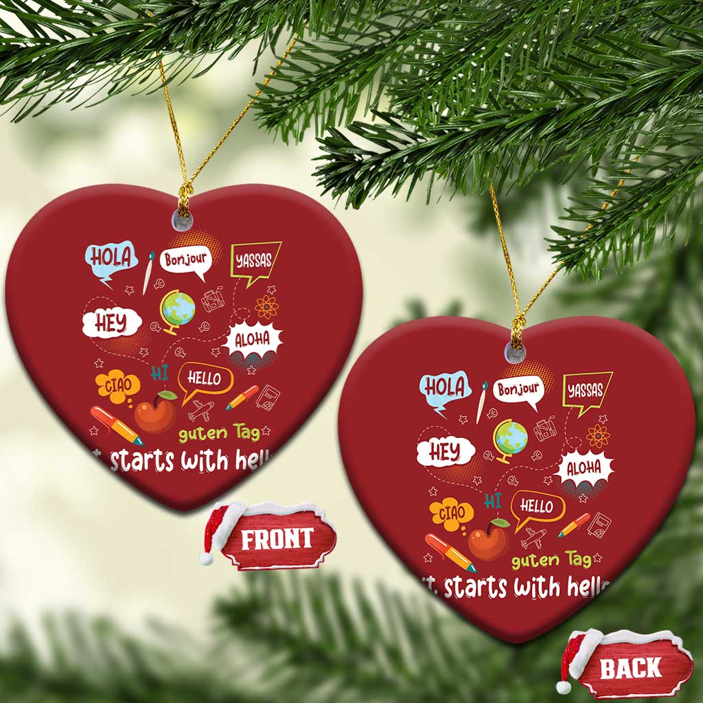 Inclusion Matters Christmas Ornament It Starts With Hello In Languages TS02