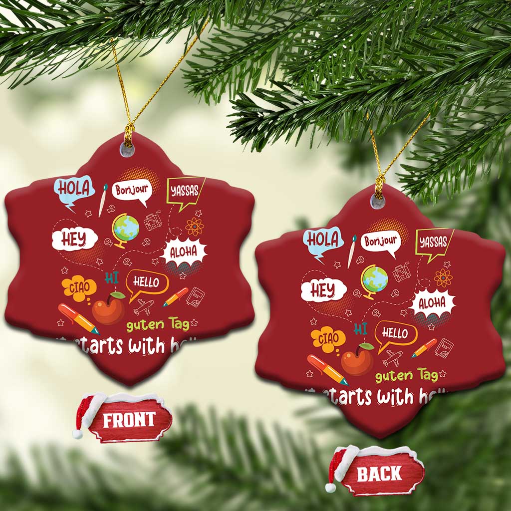 Inclusion Matters Christmas Ornament It Starts With Hello In Languages TS02