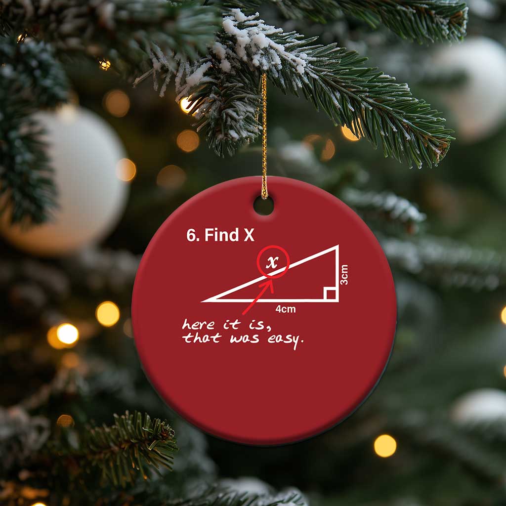 Funny Math Christmas Ornament Find X Here It Is That Was Easy TS02