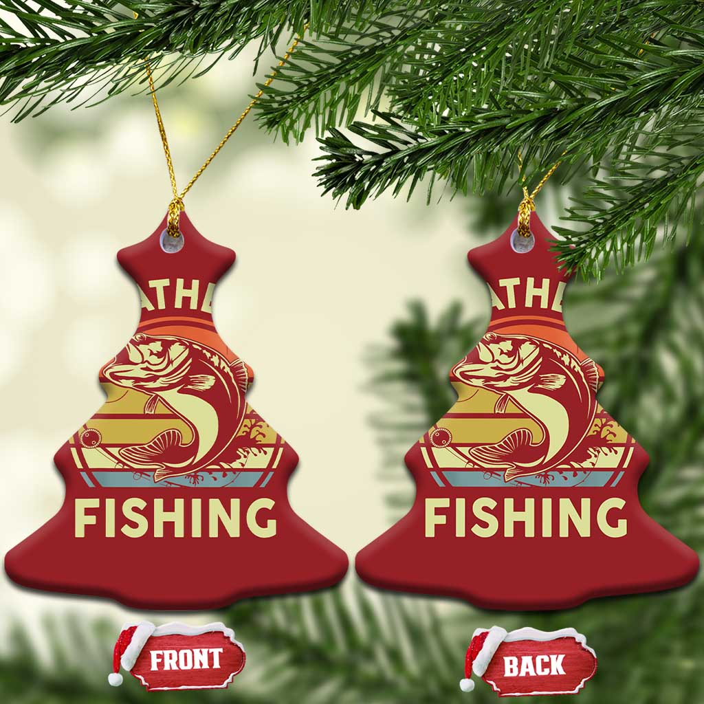 Funny Bass Fishing Christmas Ornament I'd Rather Be Fishing Retro Vintage TS02