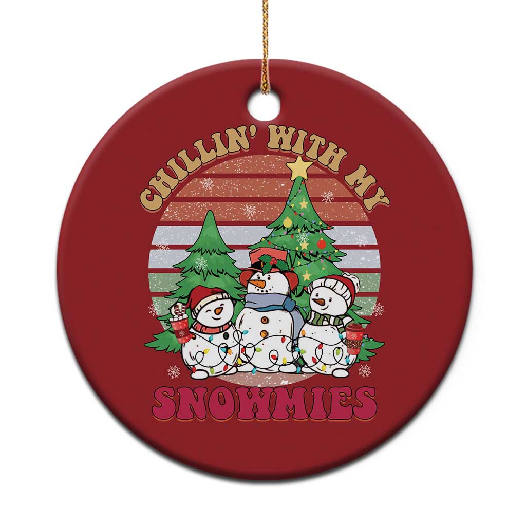 Chrismas Snowman Christmas Ornament Chillin' With My Snowmies Retro Xmas Vibe TS02