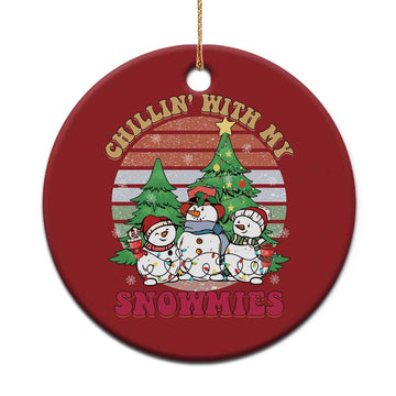 Chrismas Snowman Christmas Ornament Chillin' With My Snowmies Retro Xmas Vibe TS02