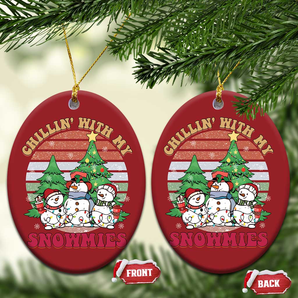 Chrismas Snowman Christmas Ornament Chillin' With My Snowmies Retro Xmas Vibe TS02