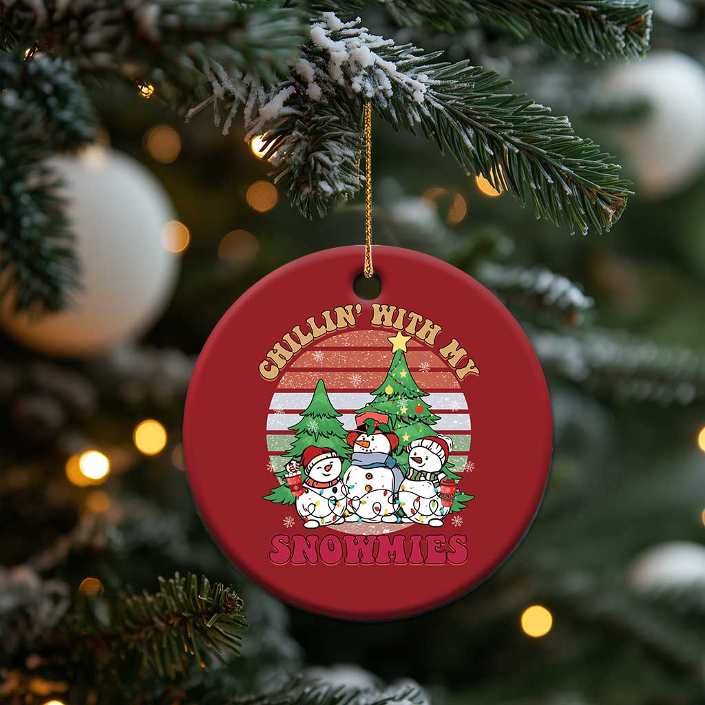Chrismas Snowman Christmas Ornament Chillin' With My Snowmies Retro Xmas Vibe TS02