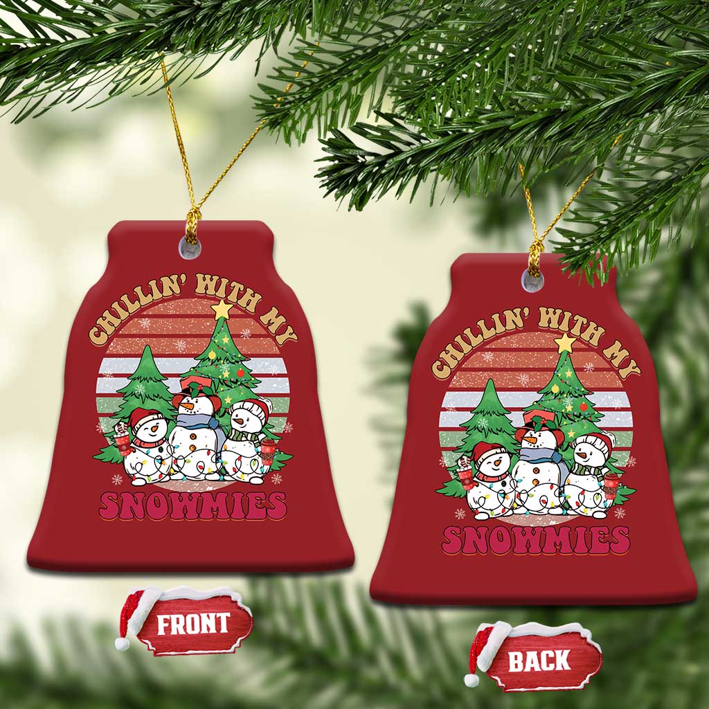Chrismas Snowman Christmas Ornament Chillin' With My Snowmies Retro Xmas Vibe TS02