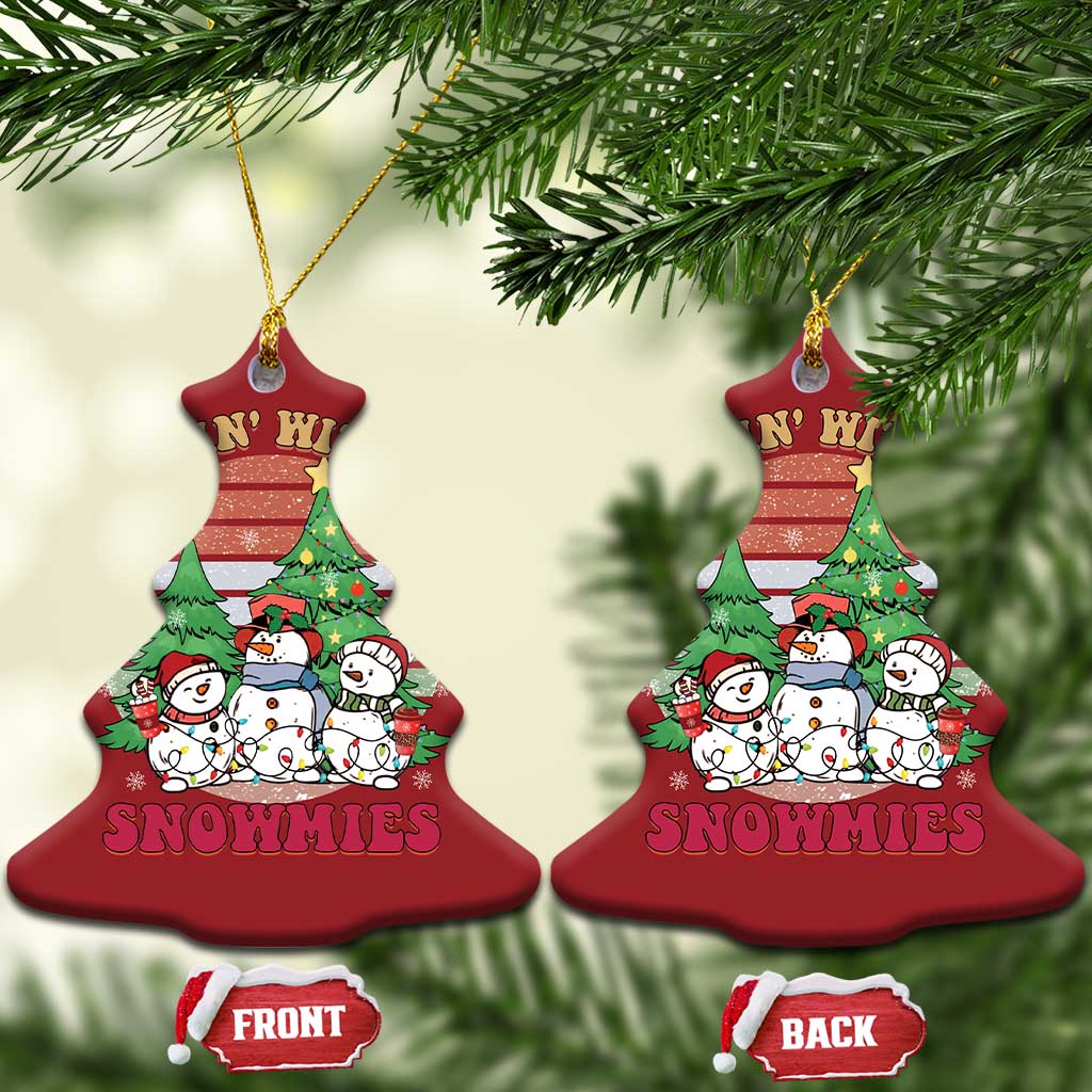 Chrismas Snowman Christmas Ornament Chillin' With My Snowmies Retro Xmas Vibe TS02