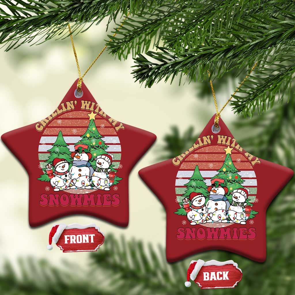 Chrismas Snowman Christmas Ornament Chillin' With My Snowmies Retro Xmas Vibe TS02