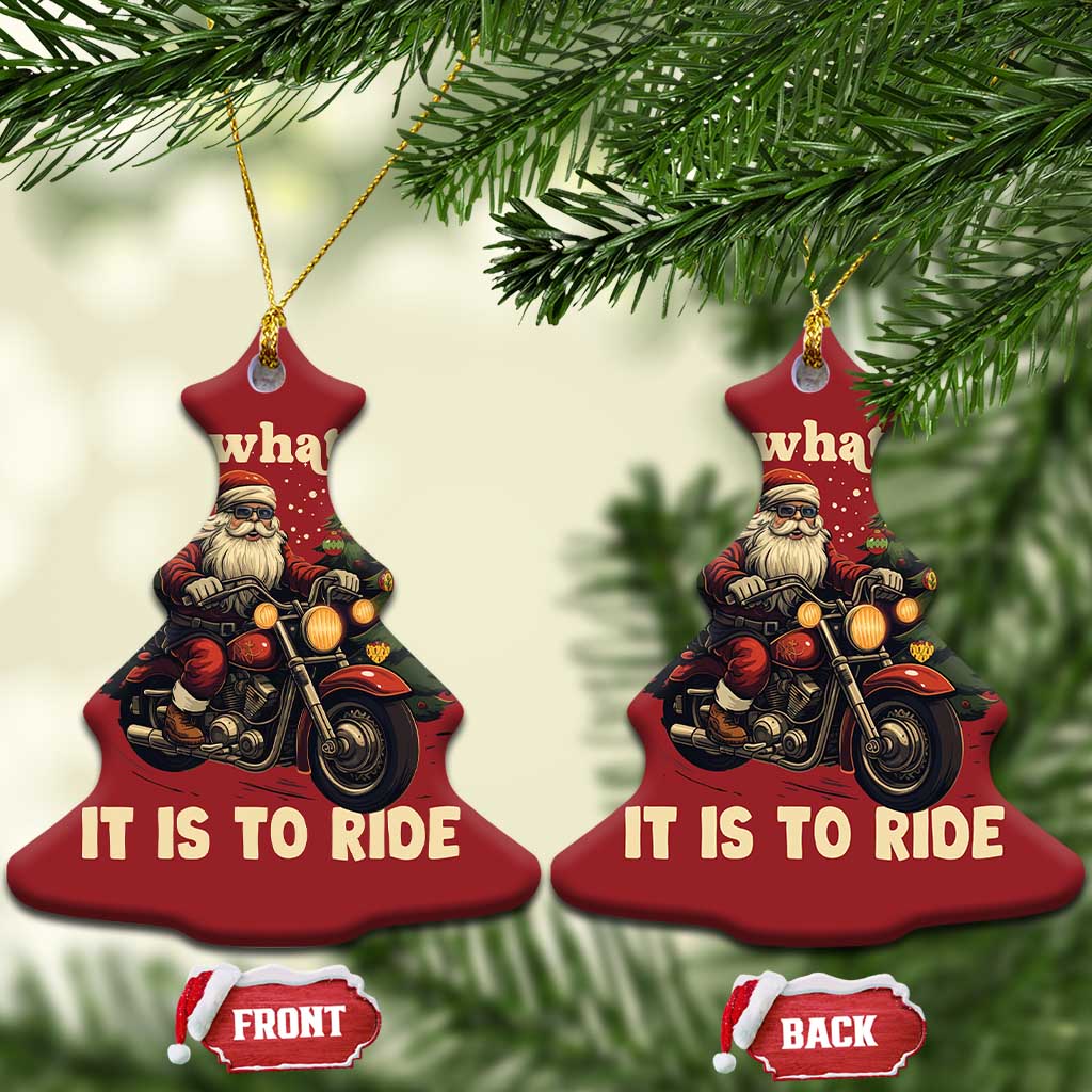 Biker Santa Claus Christmas Ornament Oh What Fun It Is To Ride Motorcycle Xmas Tree TS02