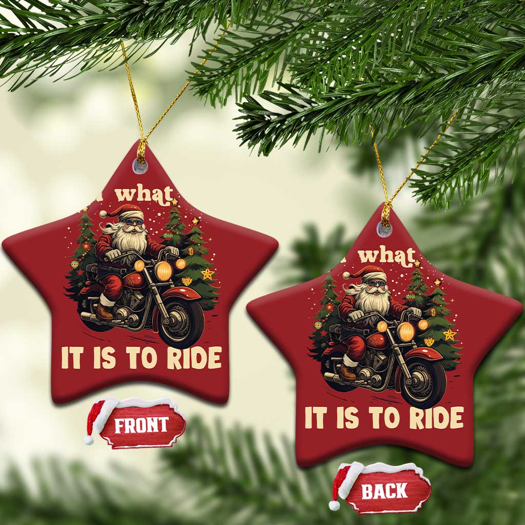 Biker Santa Claus Christmas Ornament Oh What Fun It Is To Ride Motorcycle Xmas Tree TS02