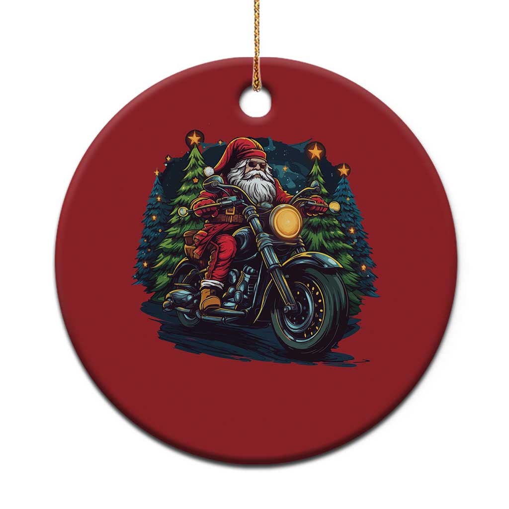 Biker Santa Claus Christmas Ornament Riding Motorcycle Christmas TS02