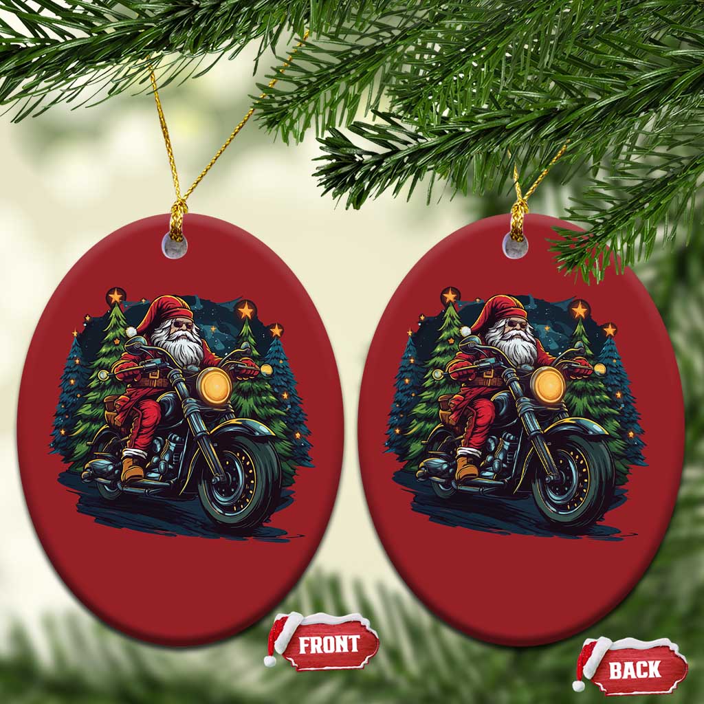 Biker Santa Claus Christmas Ornament Riding Motorcycle Christmas TS02