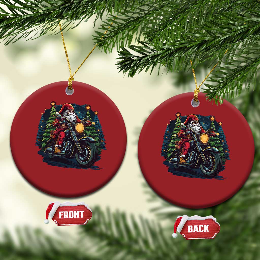Biker Santa Claus Christmas Ornament Riding Motorcycle Christmas TS02