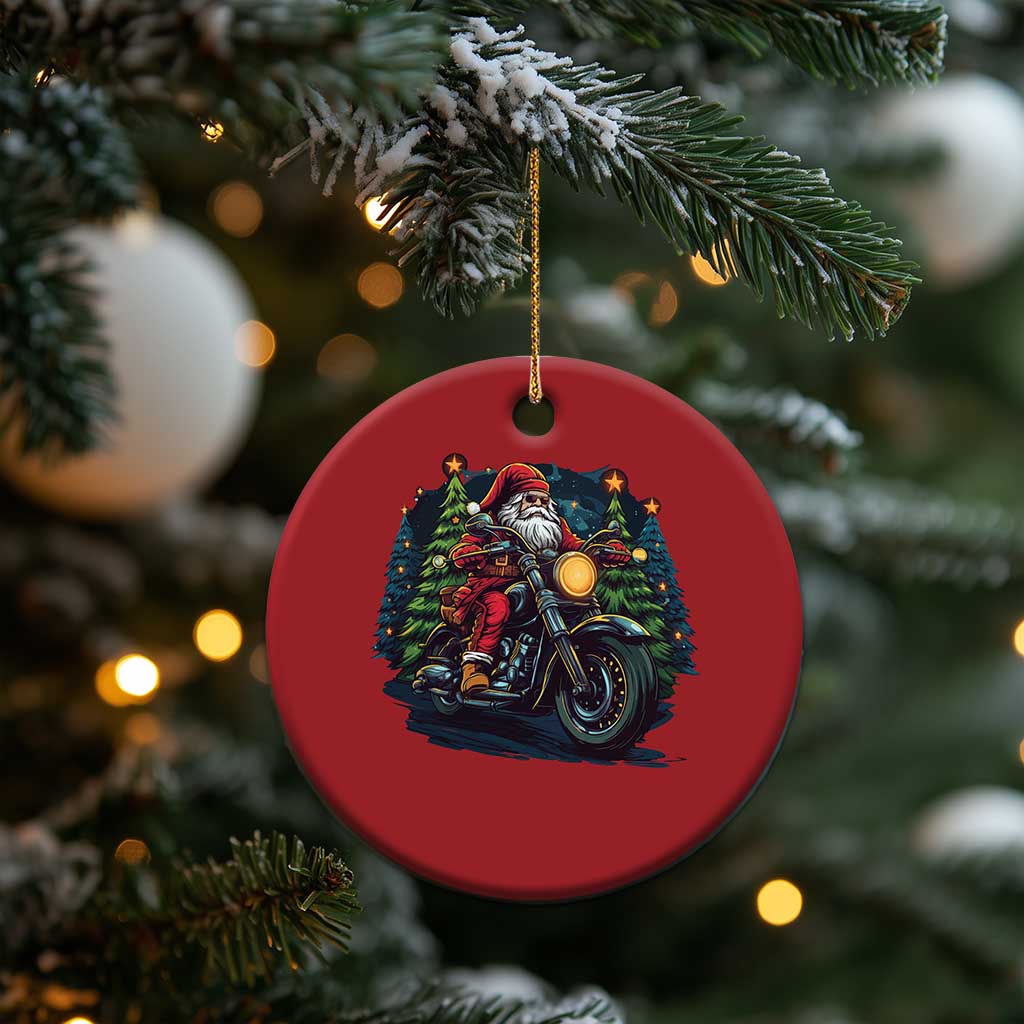 Biker Santa Claus Christmas Ornament Riding Motorcycle Christmas TS02