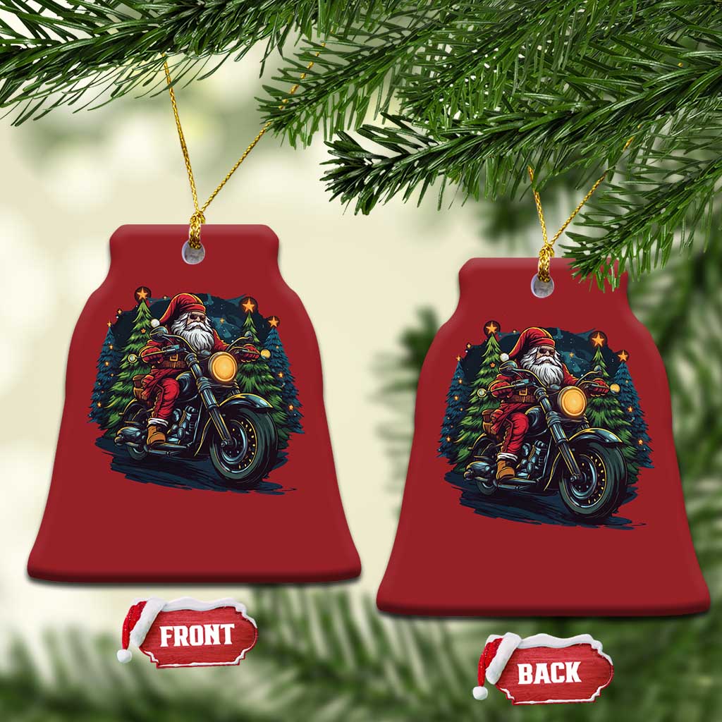 Biker Santa Claus Christmas Ornament Riding Motorcycle Christmas TS02