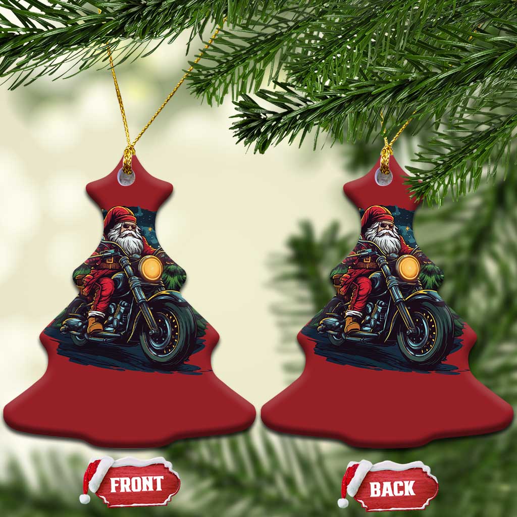 Biker Santa Claus Christmas Ornament Riding Motorcycle Christmas TS02