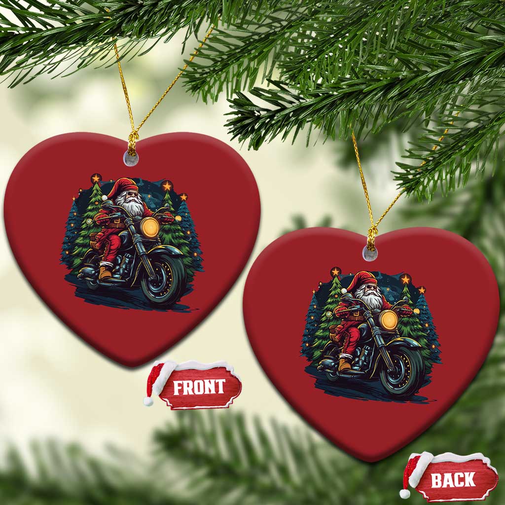 Biker Santa Claus Christmas Ornament Riding Motorcycle Christmas TS02