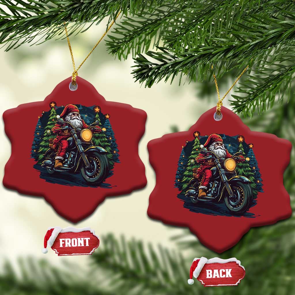 Biker Santa Claus Christmas Ornament Riding Motorcycle Christmas TS02