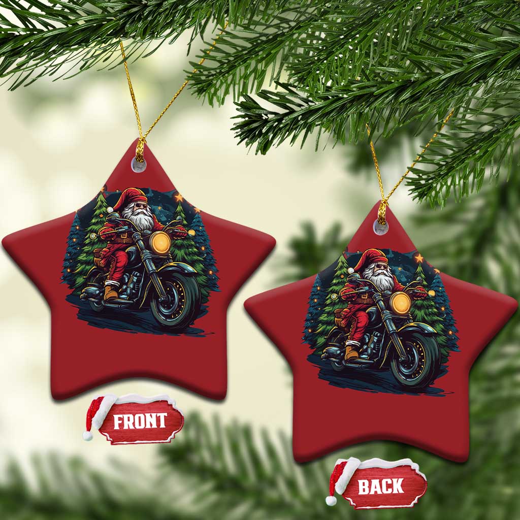 Biker Santa Claus Christmas Ornament Riding Motorcycle Christmas TS02