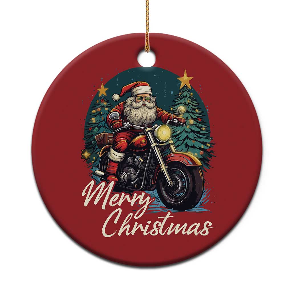 Biker Santa Claus Christmas Ornament Merry Xmas Riding Motorcycle TS02