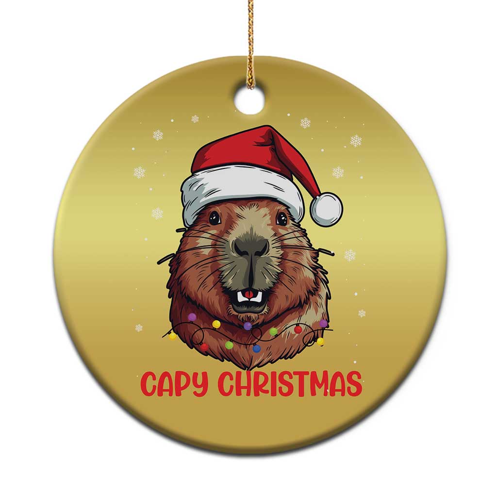 Funny Xmas Capybara Christmas Ornament Capy Xmas Meme Santa Hat TS02