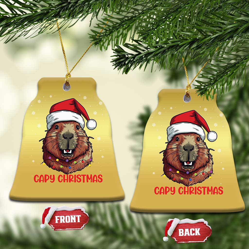 Funny Xmas Capybara Christmas Ornament Capy Xmas Meme Santa Hat TS02