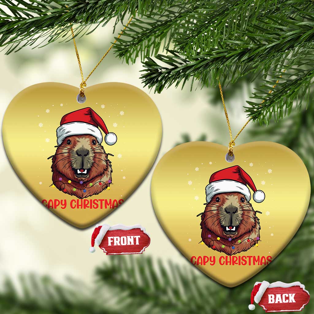 Funny Xmas Capybara Christmas Ornament Capy Xmas Meme Santa Hat TS02