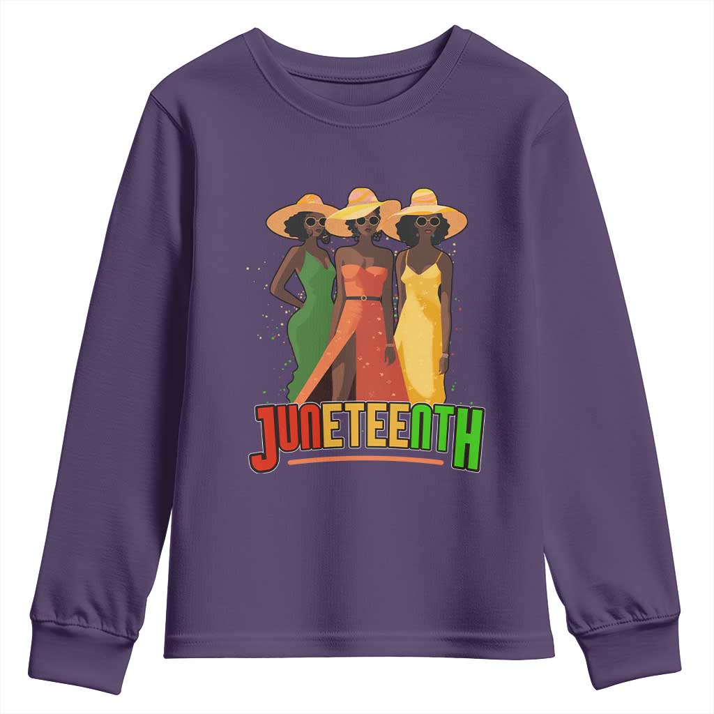 Juneteenth 1865 Youth Sweatshirt Beautiful Black Women Melanin TS02