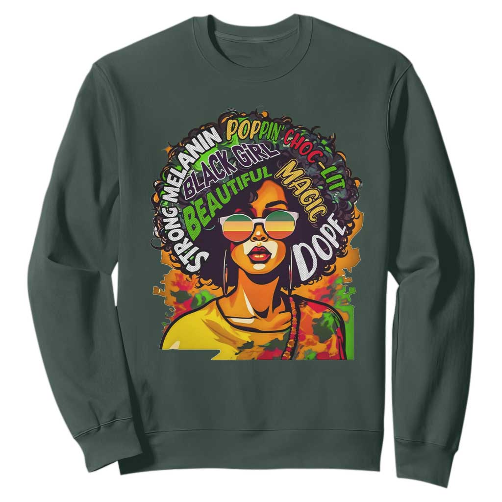Afro Black Queen Magic Sweatshirt Beautiful Strong Melanin Poppin' Choc-lit Dope TS02