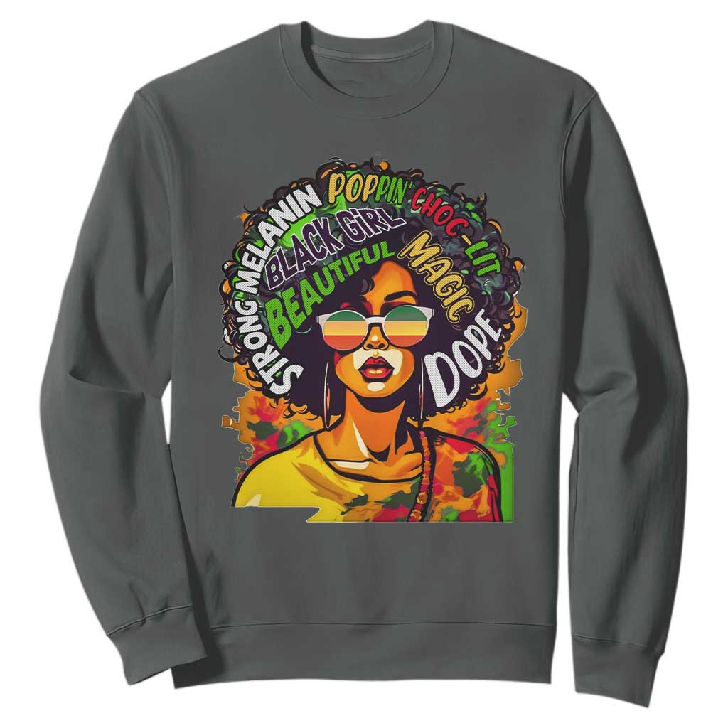 Afro Black Queen Magic Sweatshirt Beautiful Strong Melanin Poppin' Choc-lit Dope TS02