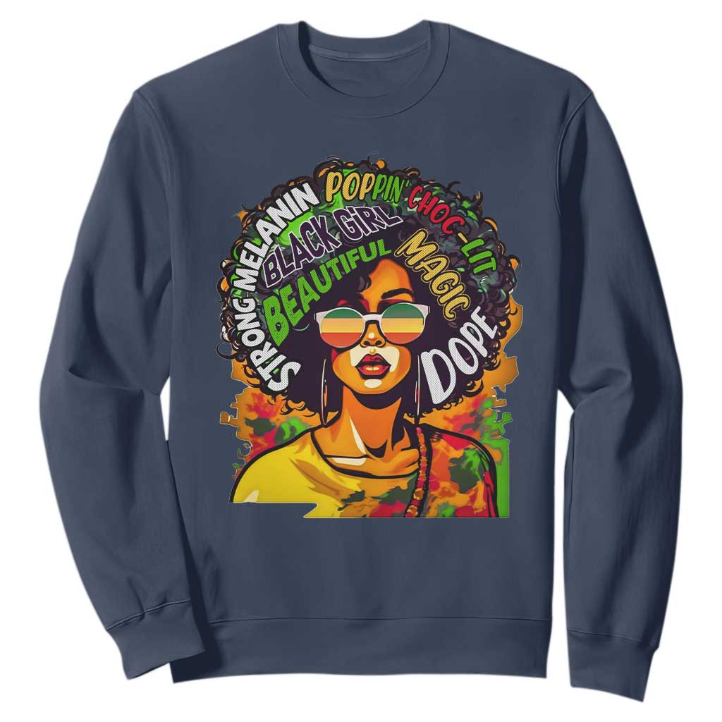 Afro Black Queen Magic Sweatshirt Beautiful Strong Melanin Poppin' Choc-lit Dope TS02