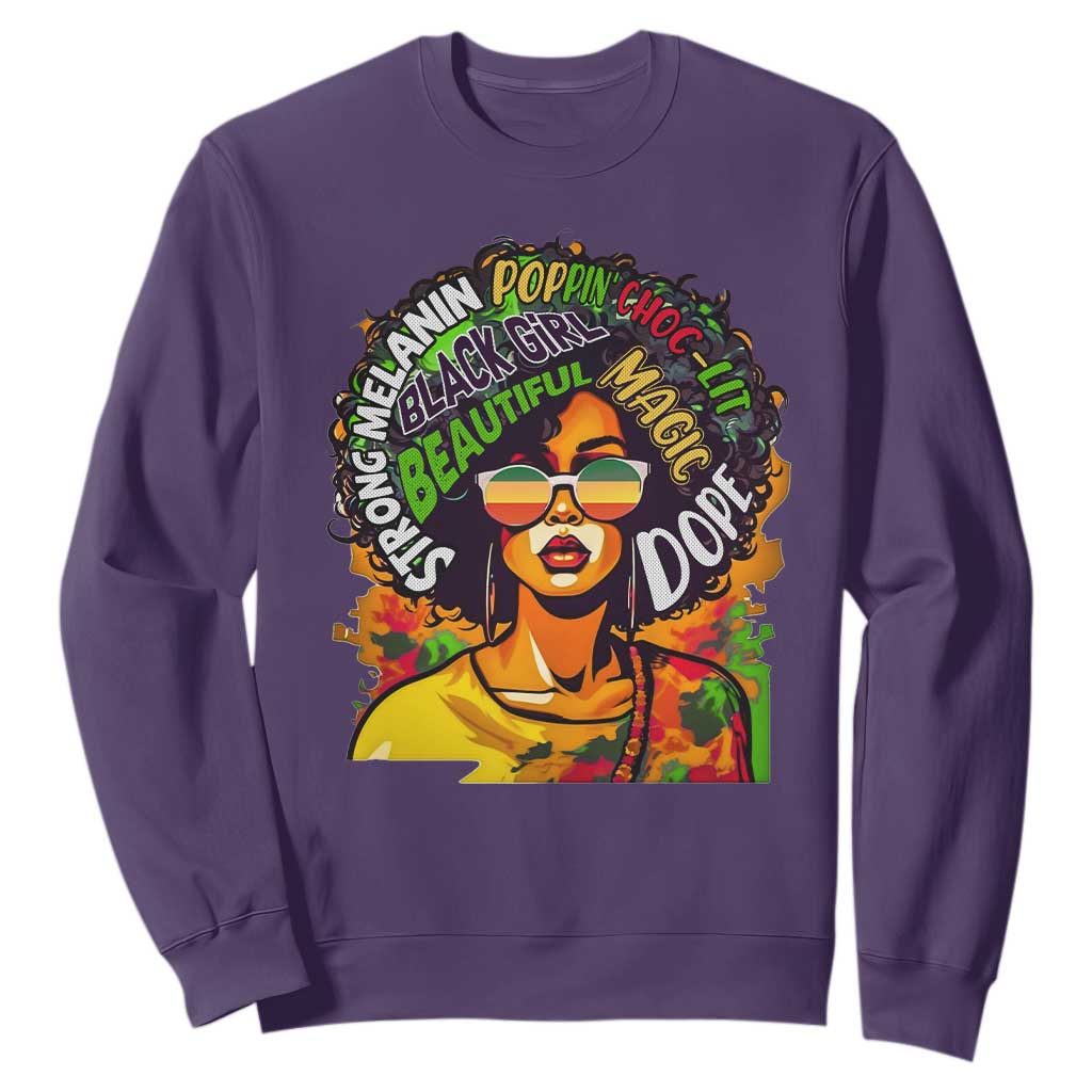 Afro Black Queen Magic Sweatshirt Beautiful Strong Melanin Poppin' Choc-lit Dope TS02