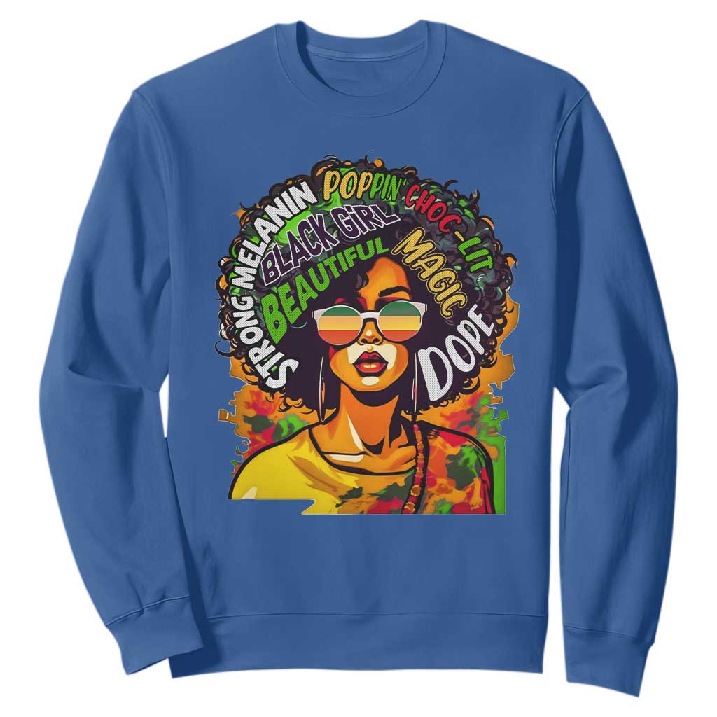 Afro Black Queen Magic Sweatshirt Beautiful Strong Melanin Poppin' Choc-lit Dope TS02
