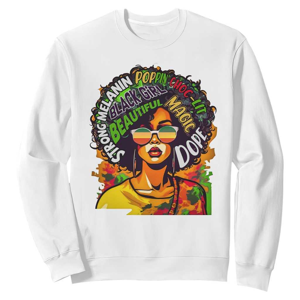 Afro Black Queen Magic Sweatshirt Beautiful Strong Melanin Poppin' Choc-lit Dope TS02