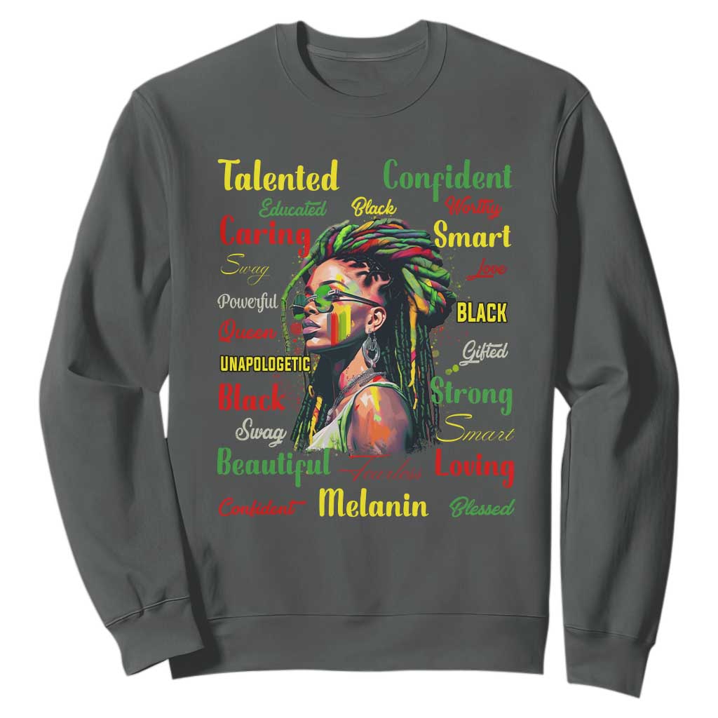 Melanin Locs Girl Sweatshirt Dreadlock Black Pride African American TS02