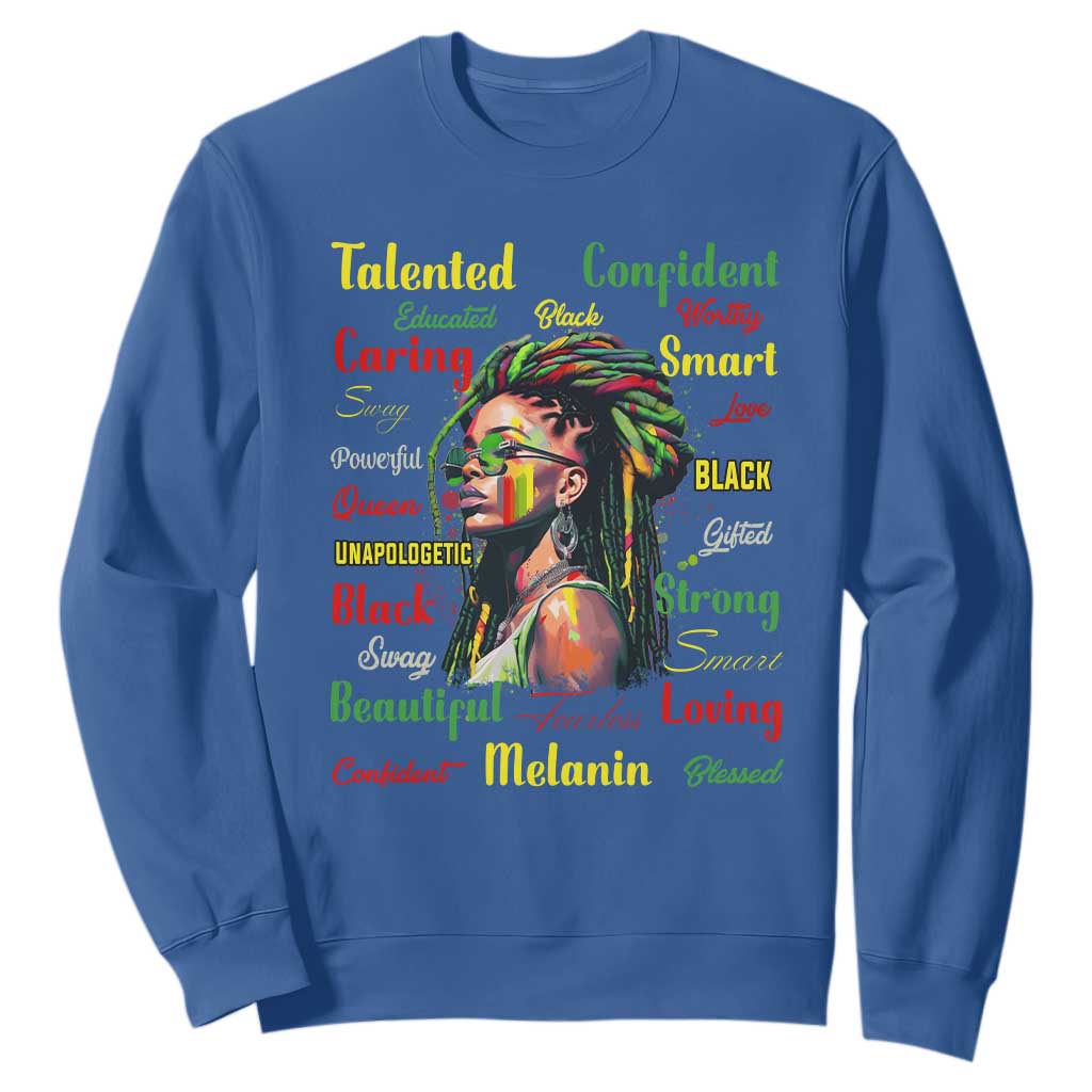 Melanin Locs Girl Sweatshirt Dreadlock Black Pride African American TS02