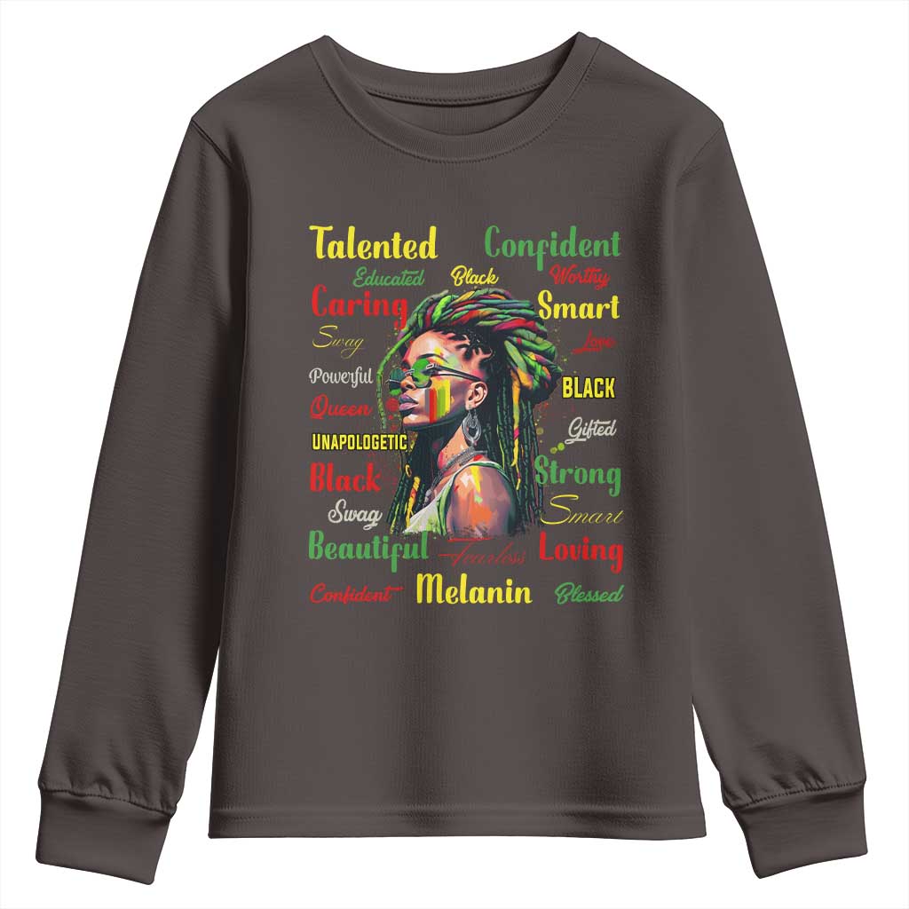Melanin Locs Girl Youth Sweatshirt Dreadlock Black Pride African American TS02
