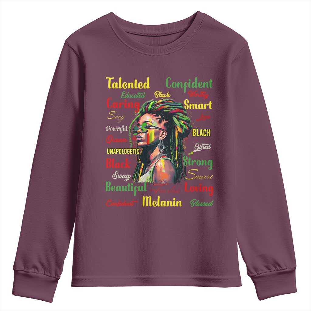 Melanin Locs Girl Youth Sweatshirt Dreadlock Black Pride African American TS02