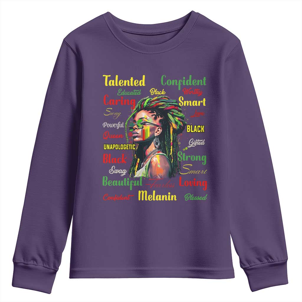 Melanin Locs Girl Youth Sweatshirt Dreadlock Black Pride African American TS02