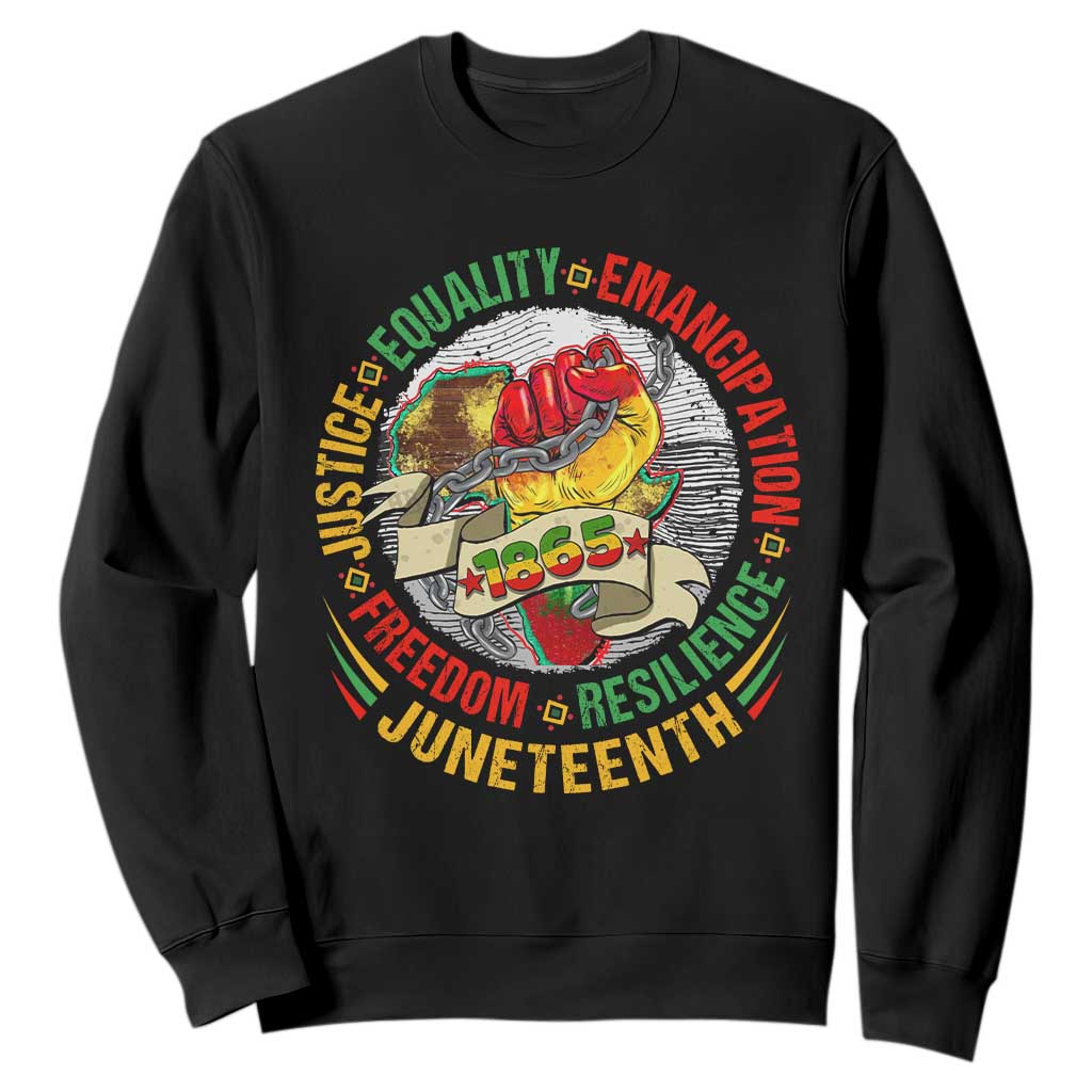 Juneteenth 1865 Sweatshirt Freedom Justice Equality Emancipation Resilience Independence Day TS02