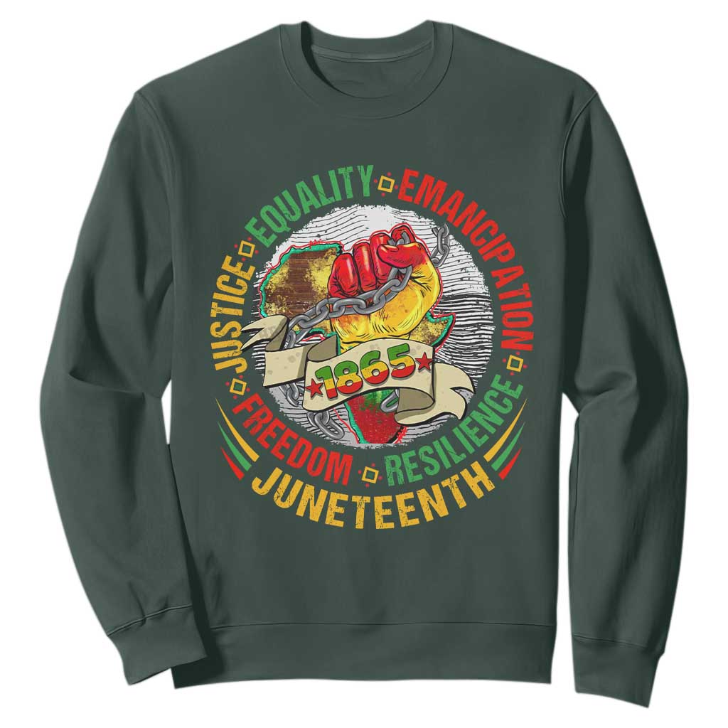 Juneteenth 1865 Sweatshirt Freedom Justice Equality Emancipation Resilience Independence Day TS02