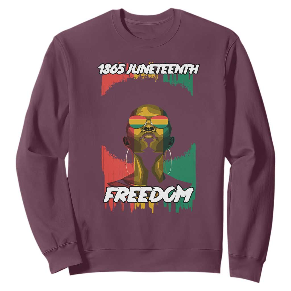 Juneteenth 1865 Freedom Sweatshirt Afro Melanin Woman African American Dripping TS02