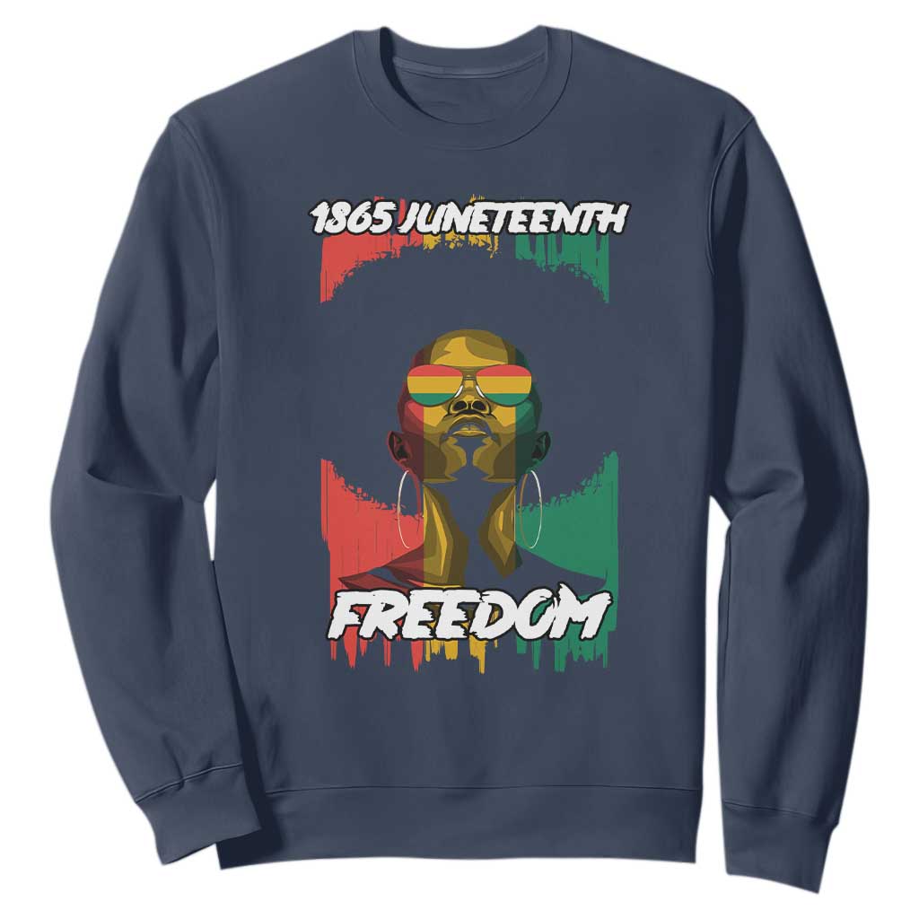 Juneteenth 1865 Freedom Sweatshirt Afro Melanin Woman African American Dripping TS02