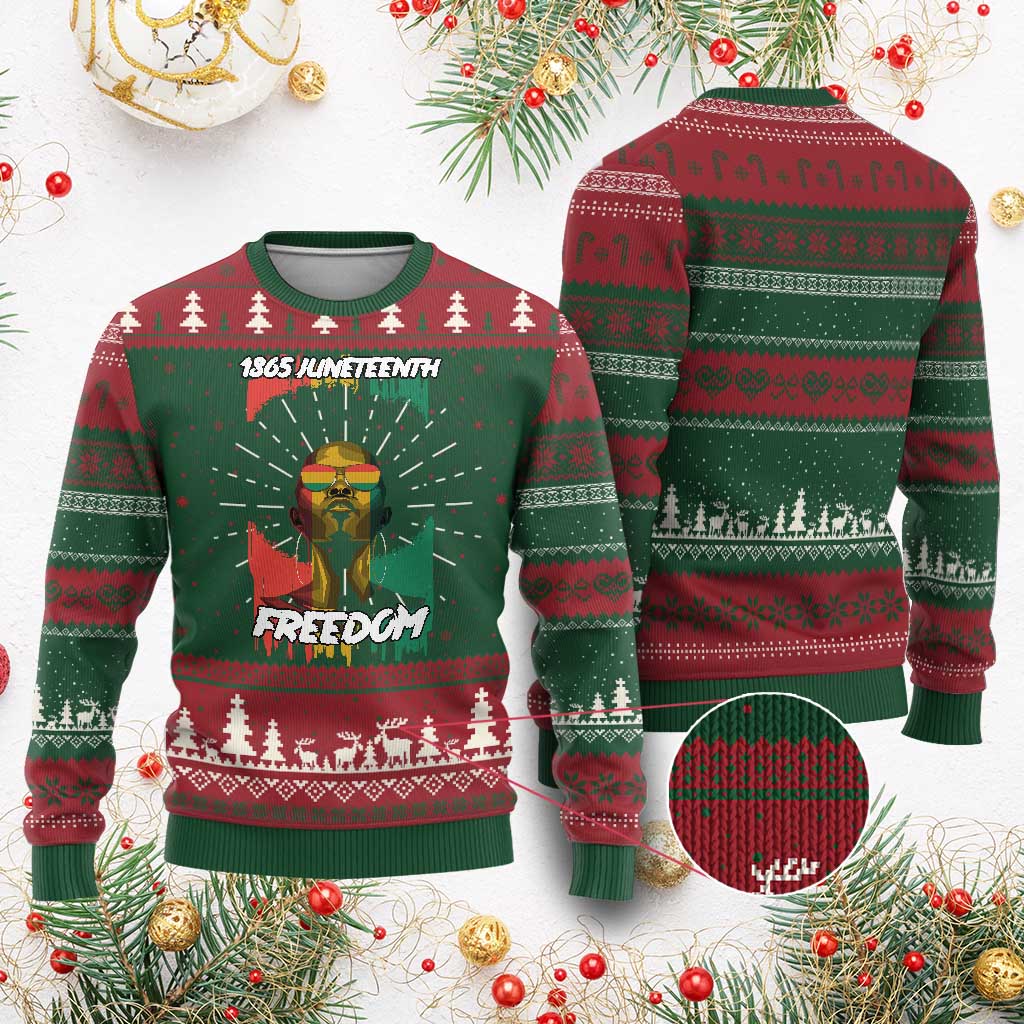 Juneteenth 1865 Freedom Knit Sweatshirt Afro Melanin Woman African American Dripping TS02